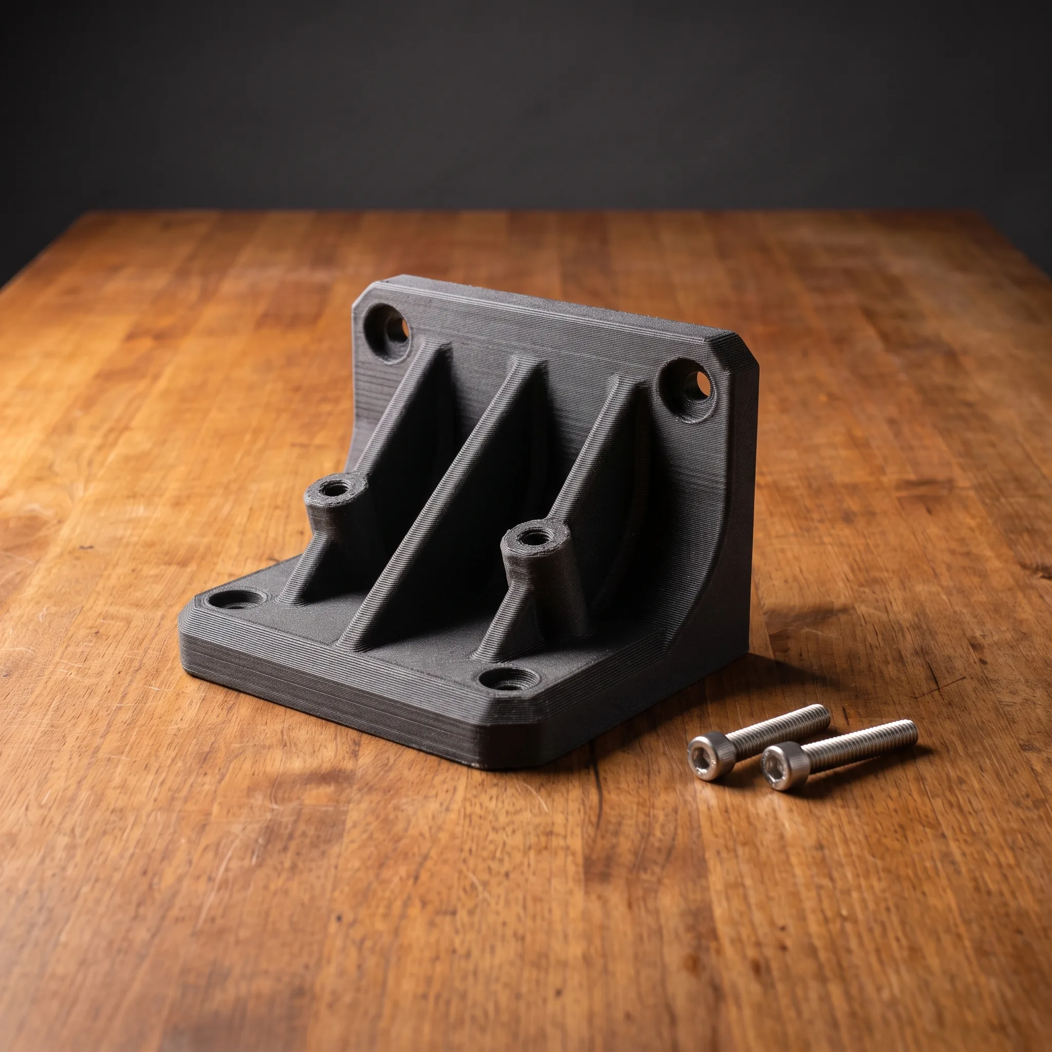 Structural brackets: Carbon-fiber nylon, near-solid
